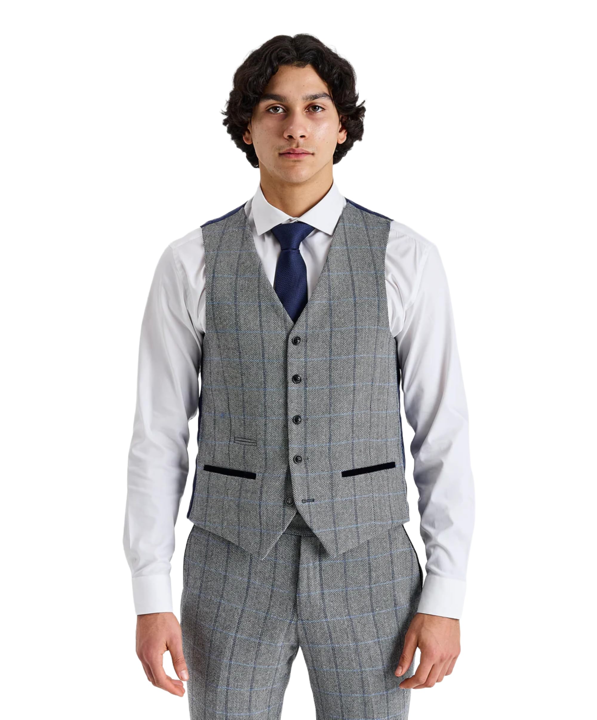 SIRRI Abito da Uomo in Tweed retrò Venduto separatamente Abito Grigio finestrato per Matrimoni e Occasioni Speciali