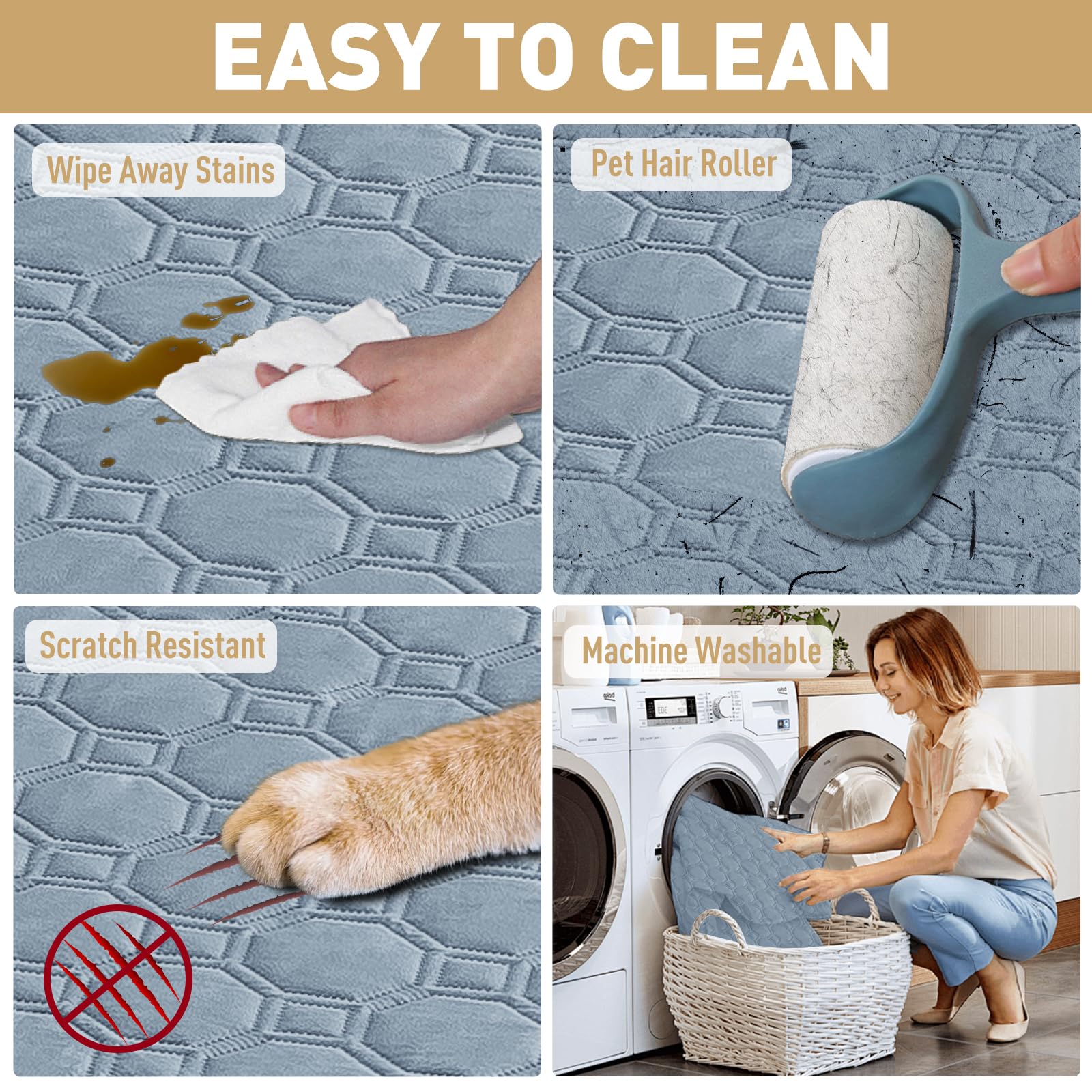 ZNSAYOTX Ultimate Cozy Blankets (68 x 82 pulgadas), 100% impermeable, manta para perros, mascotas, protector de sofá con respaldo antideslizante, lavable, duradero, a prueba de arañazos, fácil de