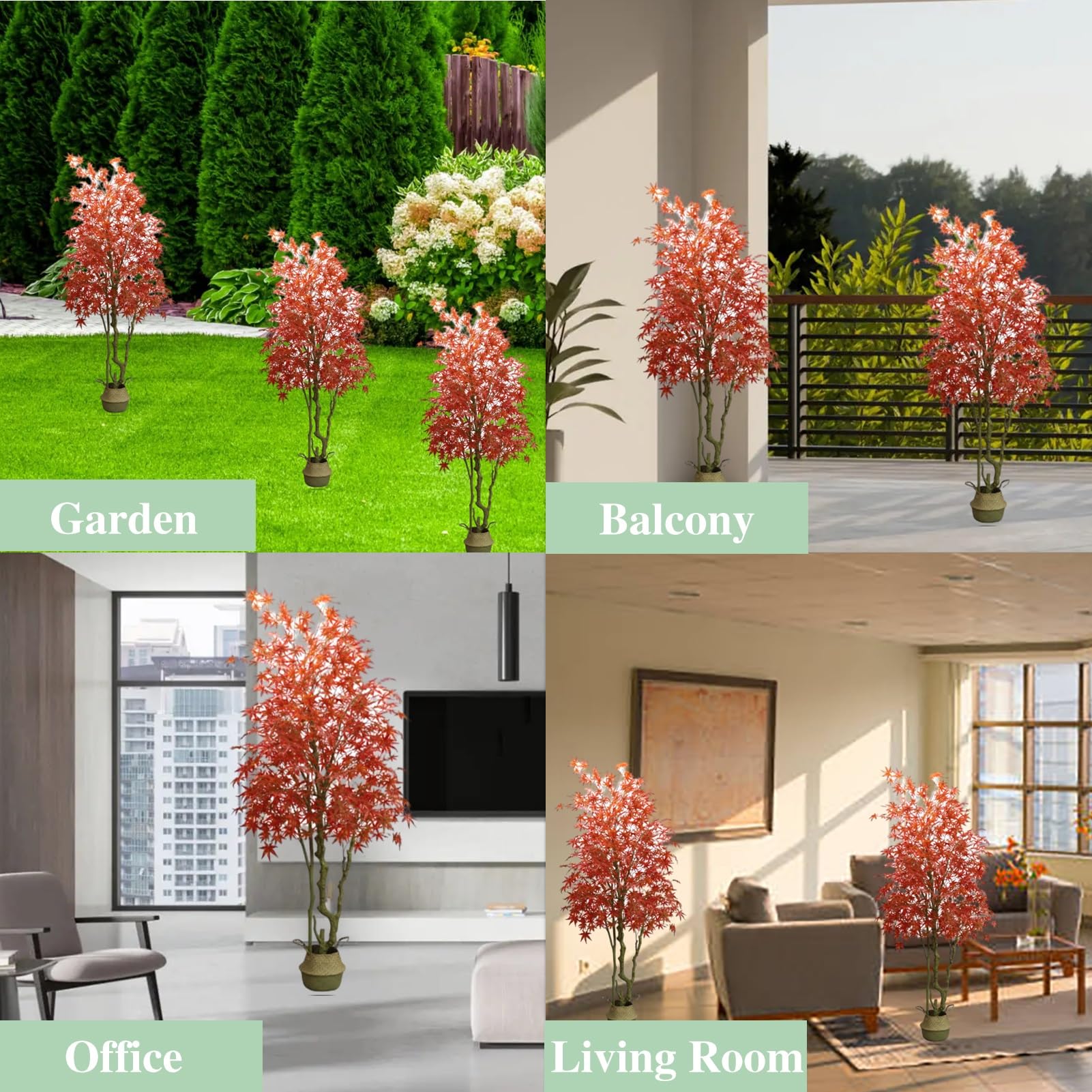 HOTLIKE Plantes Artificielles en Pot, Fleurs Artificielles Deco, Plantes Artificielles Interieur