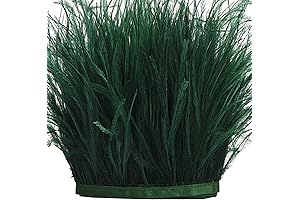 THARAHT Blackish Green Ostrich Feather Trim Sewing Fringe 2Yard 4-6inch