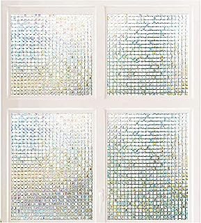 Static Cling Window Film, Waterproof UV Resistant Adhesive Free Glass Window Vinyl Peel and Stick Privacy Window Film for Kitchen Living Room