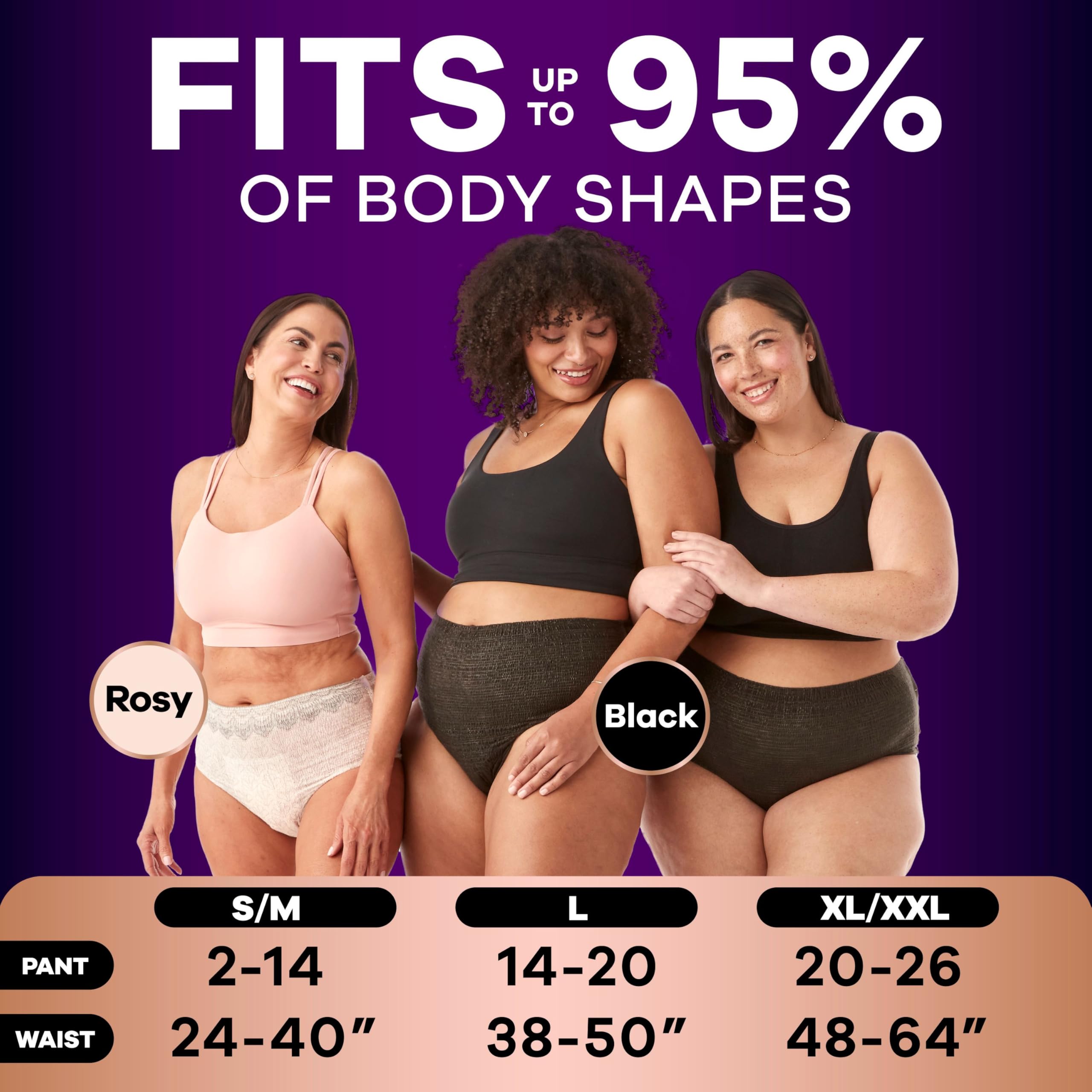 Always Discreet Boutique, Inkontinenz & Postpartum Unterwäsche für Damen, hohe Taille, Größe S/M, Rosa, maximale Saugfähigkeit, Einweg, 20 Stück