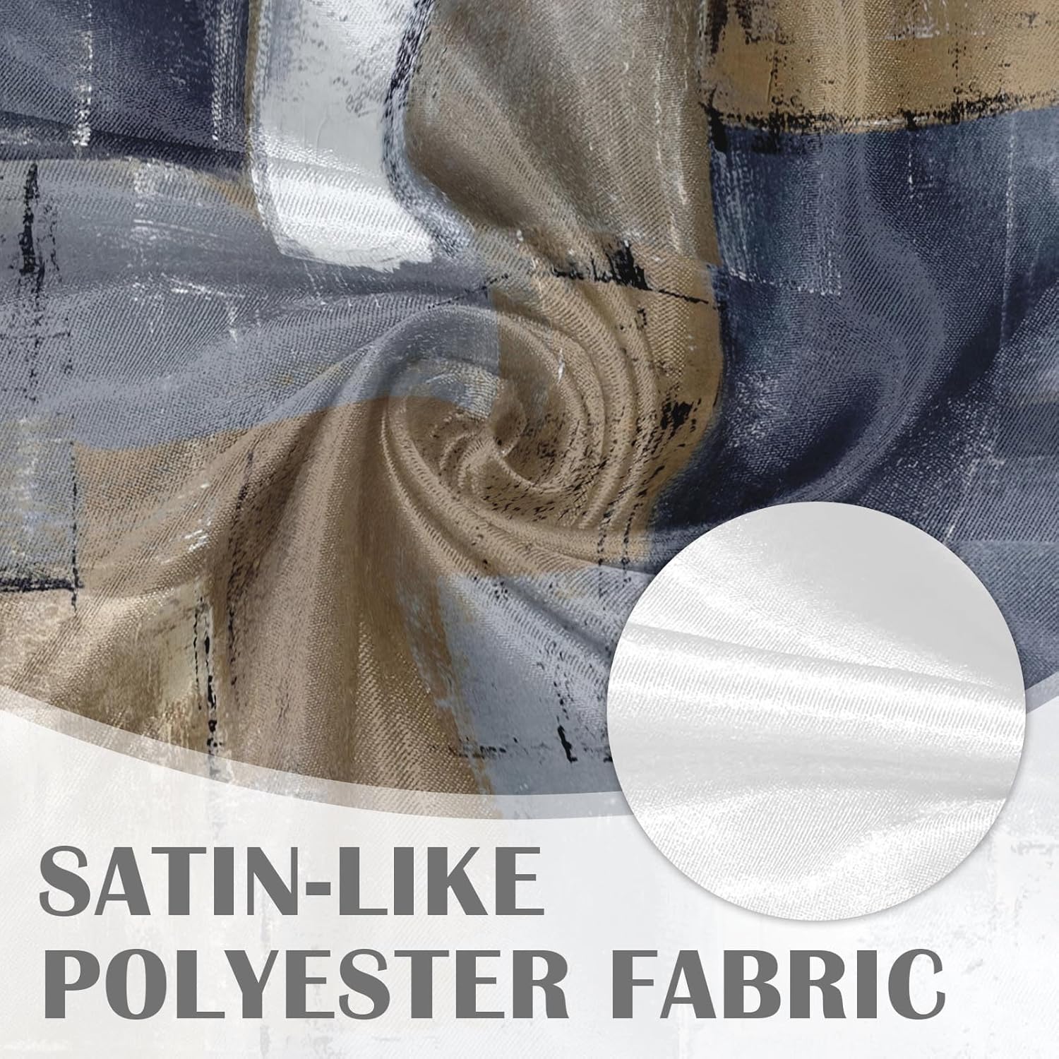 Emvency 2 Pack Valances Window Treatments, Grey and Brown Painting Art Modern Abstract Blackout Adjustable for Living Room Bathroom Bedroom Kitchen Over Sink, 18x52 Inch Rod Pocket Valances - Image 4