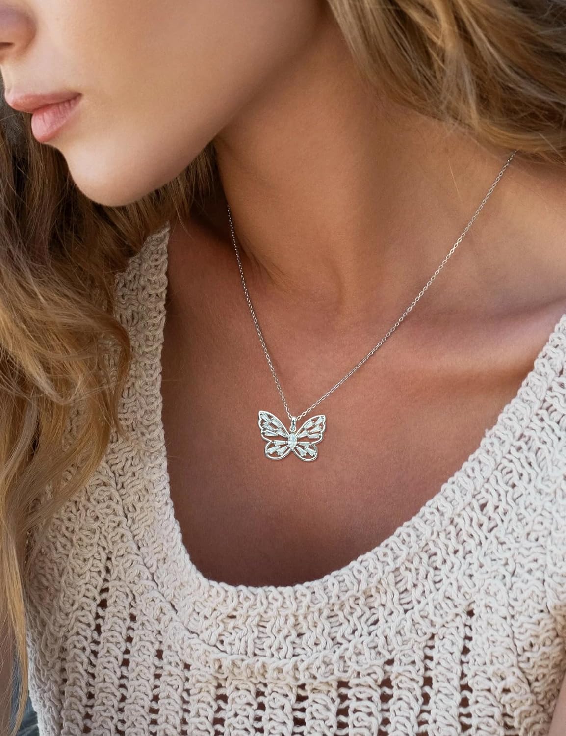 STARCHENIE Butterfly Necklaces for Women 925 Sterling Silver Birthstone Butterfly Jewelry Butterfly Pendant Necklace - Image 3