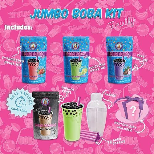 Miniatura 3 de Buddha Bubbles Boba - Kit de té de burbujas de MANGO piña plátano DIY Boba caja de regalo