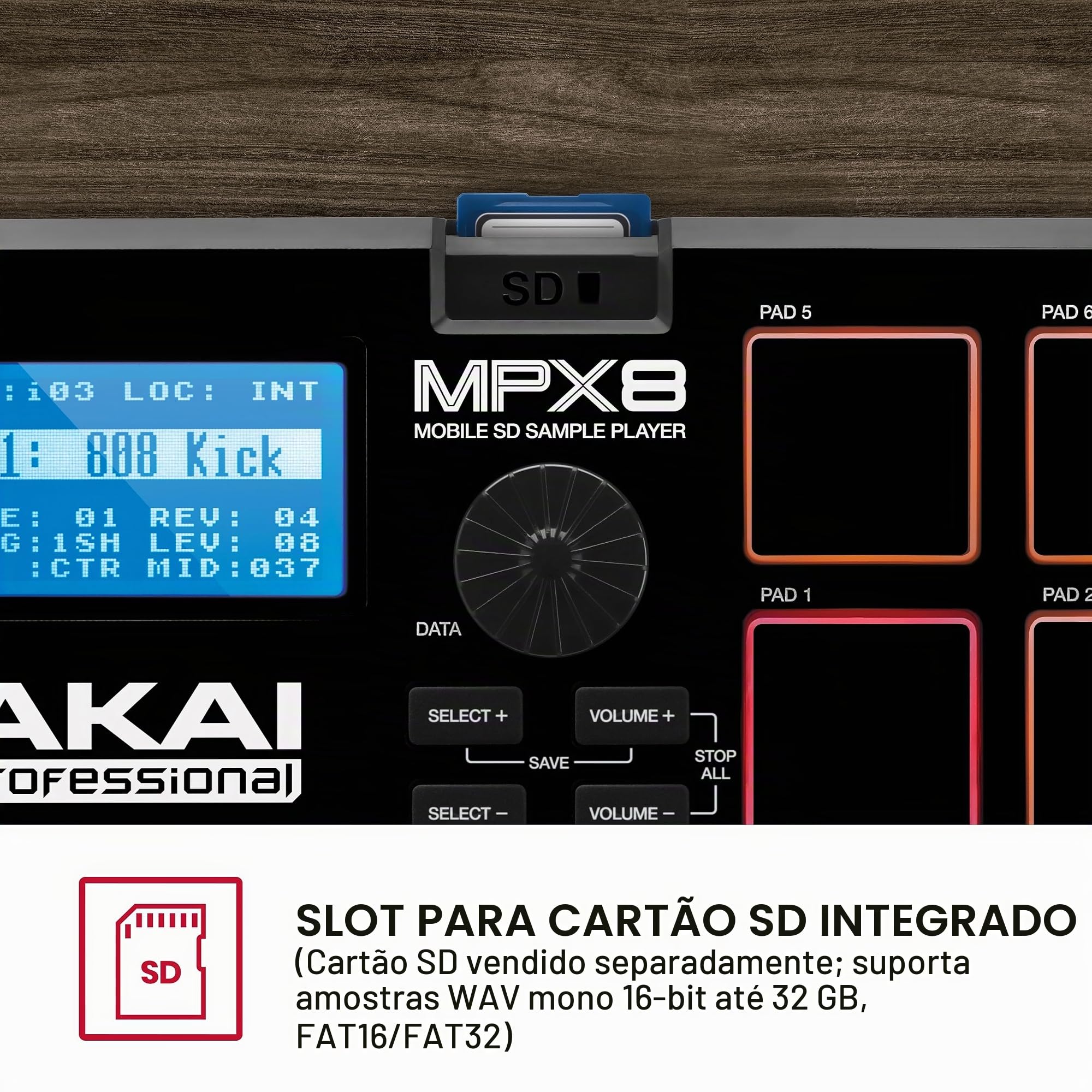Akai Professional MPX8 – Controlador MIDI Sampleador com