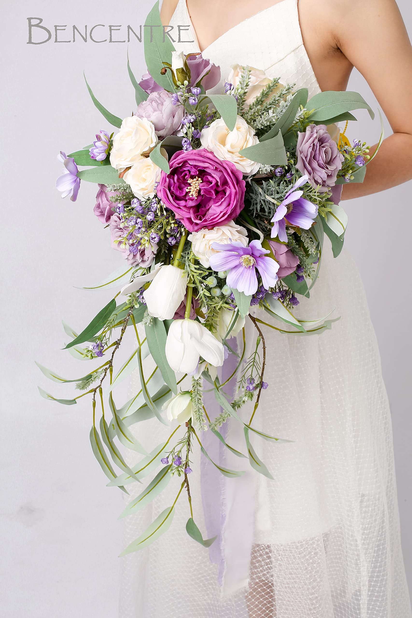 Ramo De Rosas Floinla Ramos De Boda De Color Morado Lavanda Para