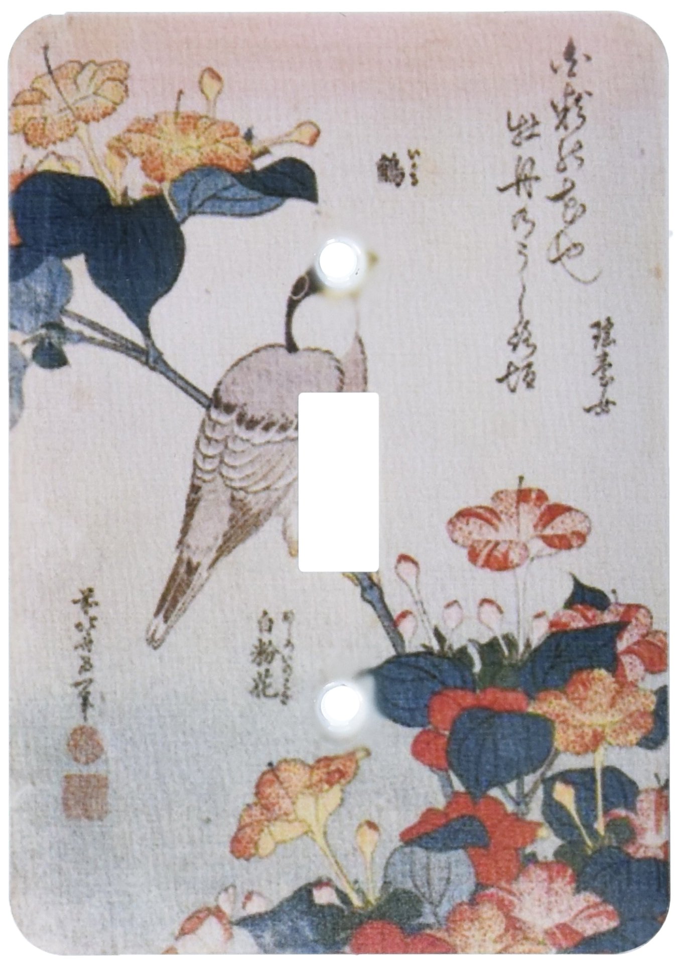 Peinture japonaise d'oiseau pour sublimer un couvercle interrupteur de lumière uni