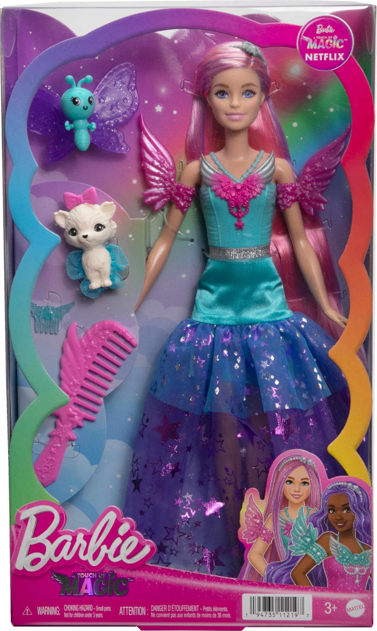 Amazon.com: Barbie A Touch of Magic Fashion Doll, Malibu with Wing