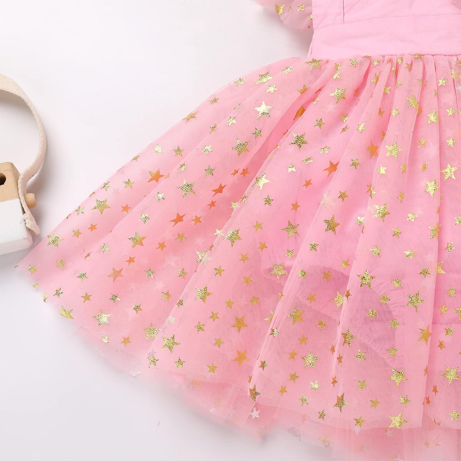 Miniatura 6 de Traje de bebé recién nacida para el primer cumpleaños, vestido de príncipes, diadema de encaje, volantes, estrellas brillantes, para sesión de fotos