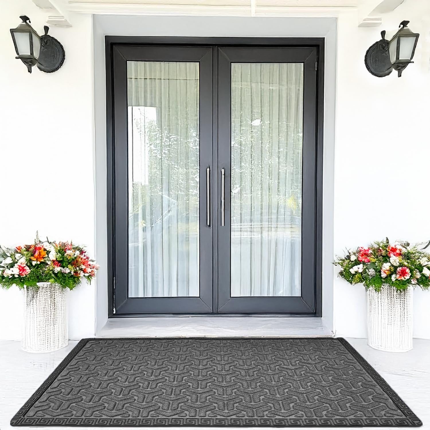 Ishro Home Premium Checkered Doormat - Anti-Skid & Waterproof -9 Ishro Home Premium Checkered Doormat - Anti-Skid & Waterproof -9