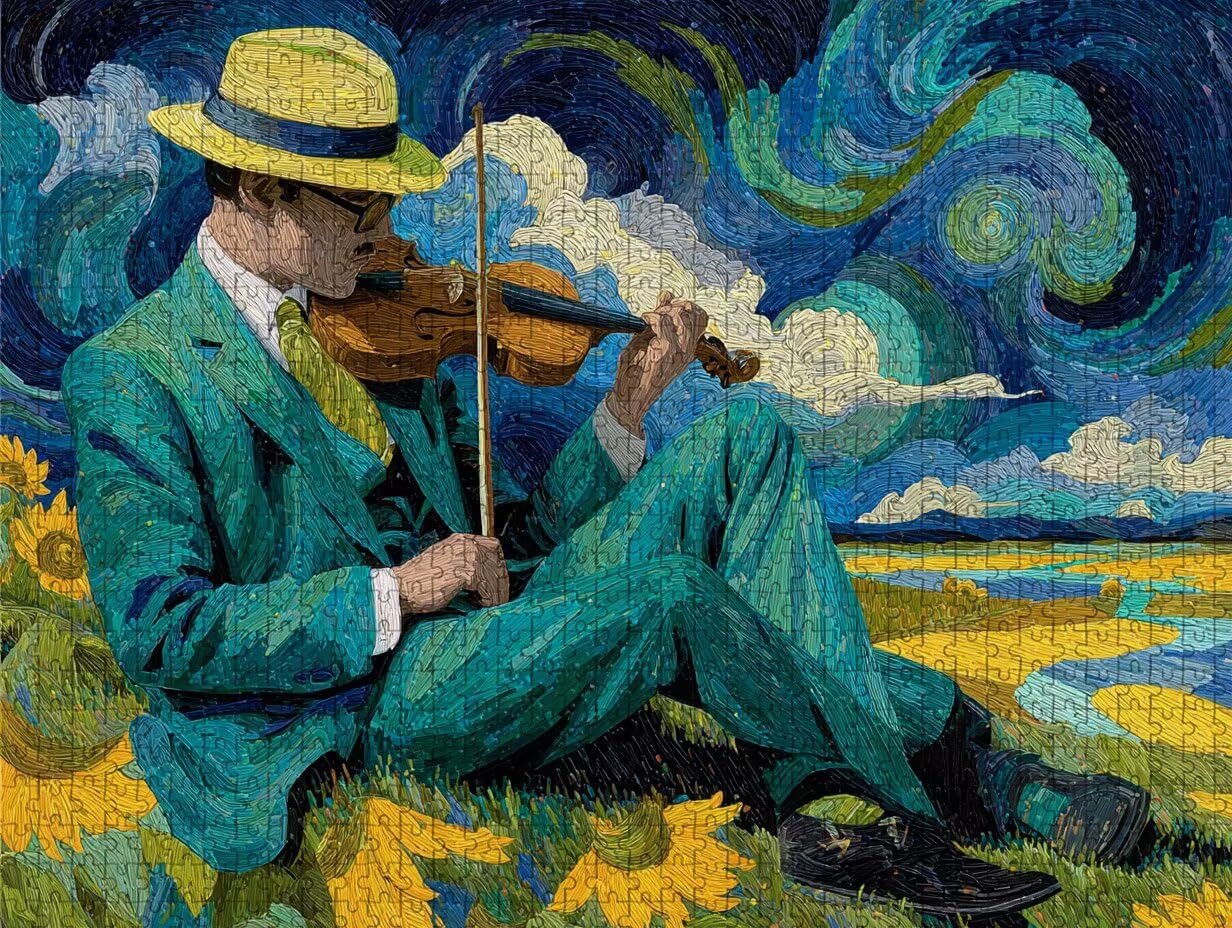 Puzzle 2000 elementów dla dorosłych, gwiaździste niebo, drewniane puzzle, 99 x 71 cm, części ściśle do siebie pasują, dla mężczyzn, kobiet, starszych seniorów, dekompresji, prezenty letnie, widok