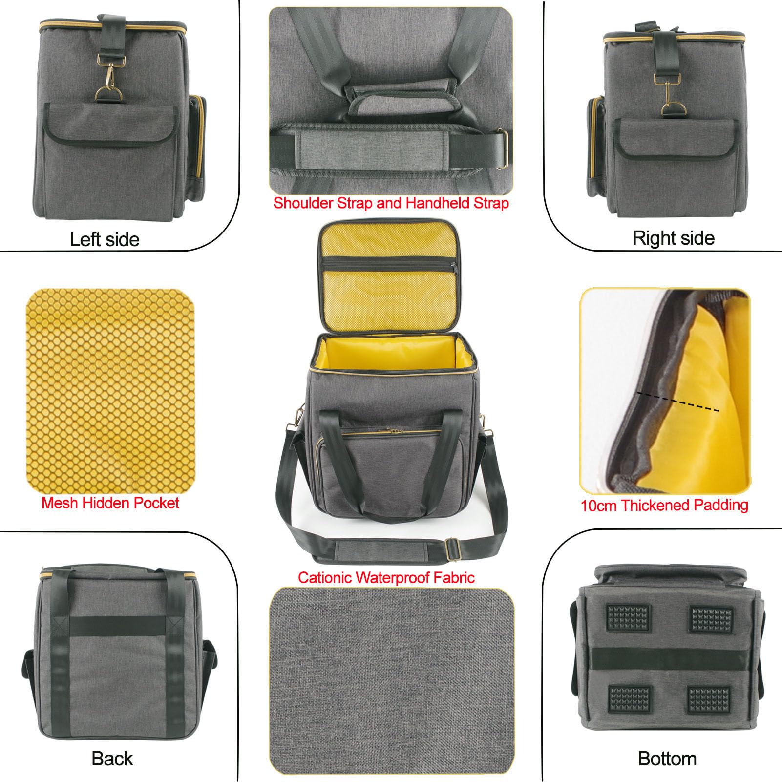 Generic Torba do Przenoszenia Płyt Trwały Organizer na 45 szt. 12-calowe Płyty Travel DJ Występy Tkanina Kationowa 13 X 9,8 X 13 Cali