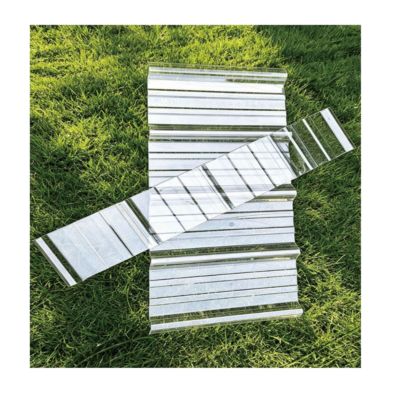 LINGDSWULING 3pcs 2.5mm Clear Polycarbonate Sheet High Transparency Corrugated Roofing Panels Waterproof Heat Insulated for Greenhouse Outdoor Plant