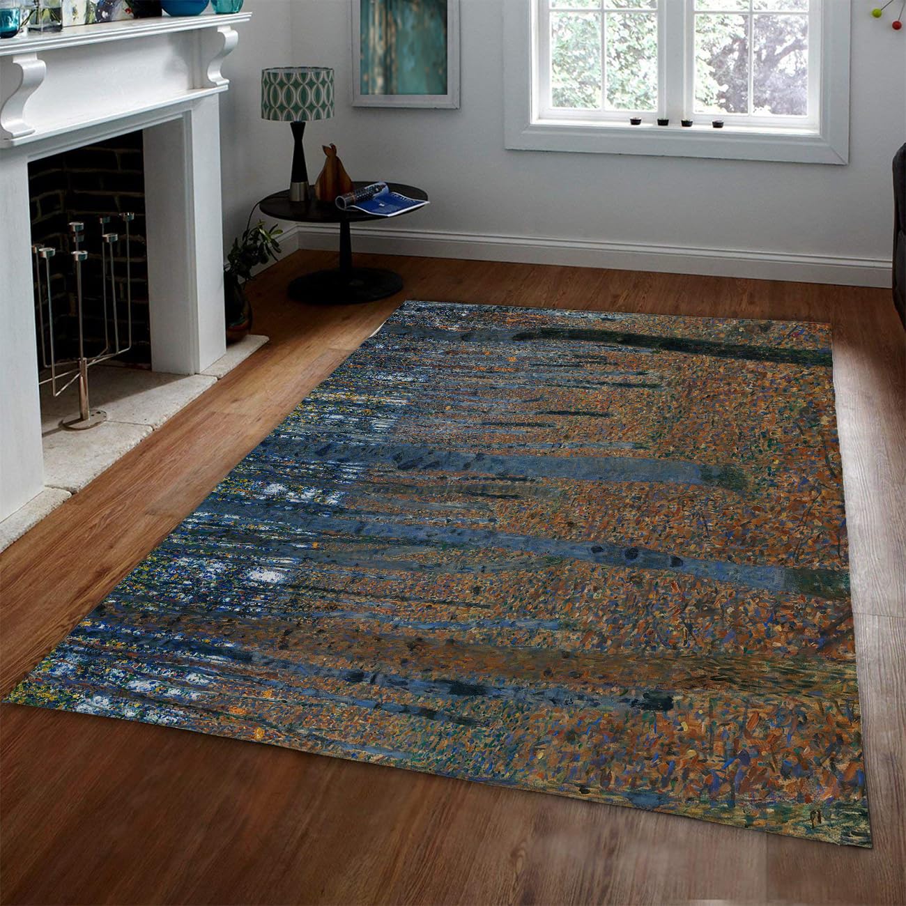 Dywan z lasem bukowym 140 x 200 cm vintage symbolika jesienne dywany leśne