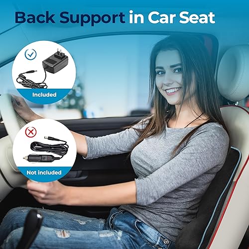 Miniatura 7 de COMFIER Almohada lumbar de apoyo de espalda con calor, almohada lumbar para silla de oficina, silla de juegos, cojín de respaldo de uso versátil, 3