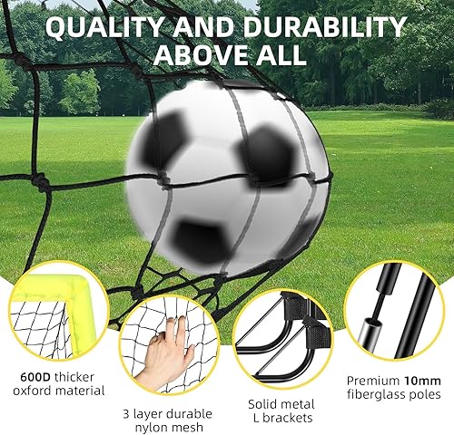 Miniatura 2 de Soccer Goals for Backyard, Soccer Net 2 of 6X4  4X3 ft Portable Pop Up IndoorOutdoor Soccer Goal Set, Soccer Target Practice Agility Speed Training