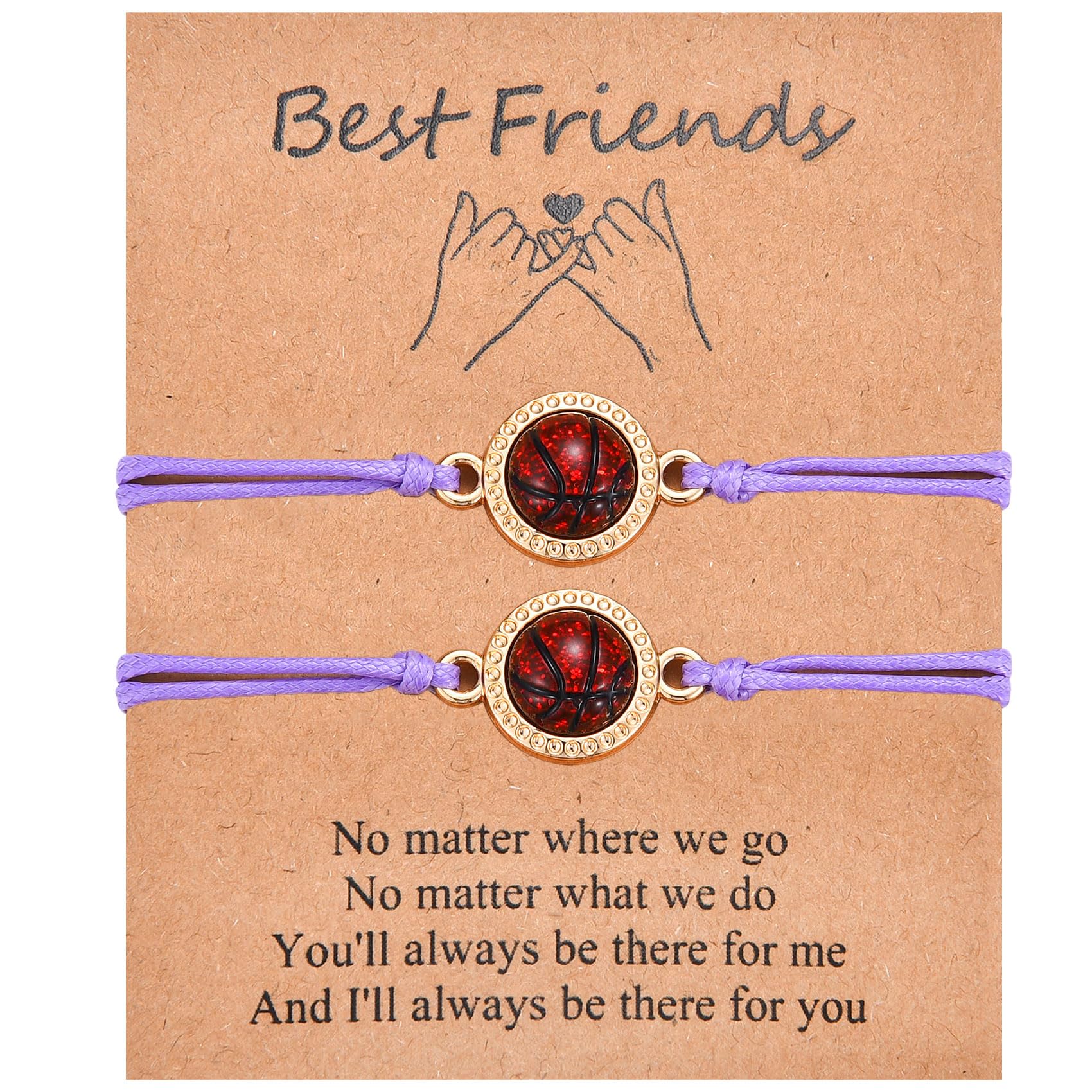 Pulseras de baloncesto CERSLIMO infantiles ajustables de joyería para amigas 8