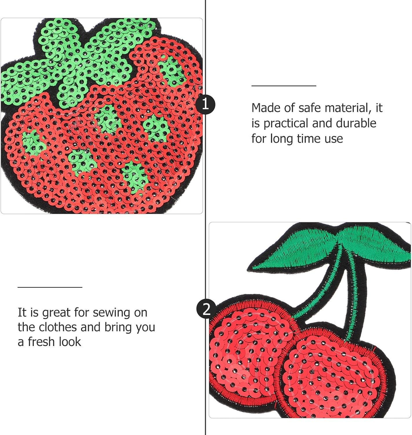 10pcs Adhesive Sequins Patches for Clothing DIY Fruit Cloth Appliques Home Clothes Repair Decorative Accessories image 3