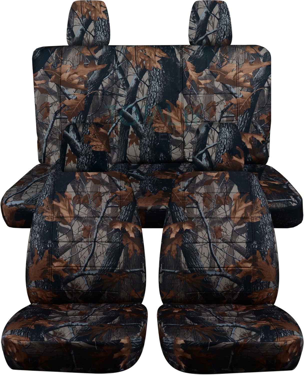 Totally Covers Compatible with 2008-2012 Jeep Liberty/Dodge Nitro Camo Seat Covers: Gray Tree Camouflage - Full Set (19 Prints) 40/60 Split Bench Bucket w/wo Lumbar/Fold Flat SUV