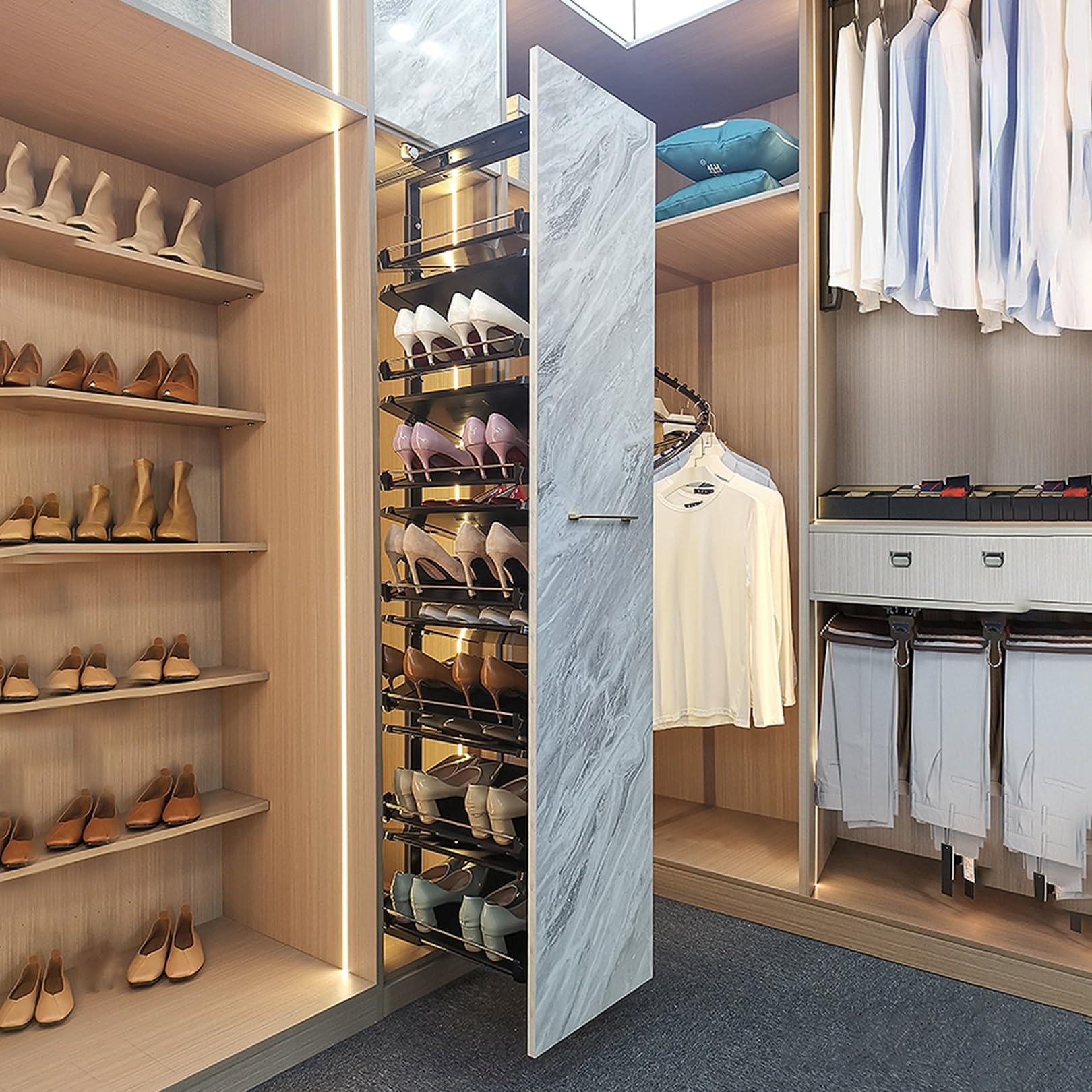 Genérico Zapatero extraíble para Interior de Armario, Zapatero expandible, Estante Vertical metálico retráctil de Altura Ajustable, Organizador de Almacenamiento Que Ahorra Espacio (Negro,