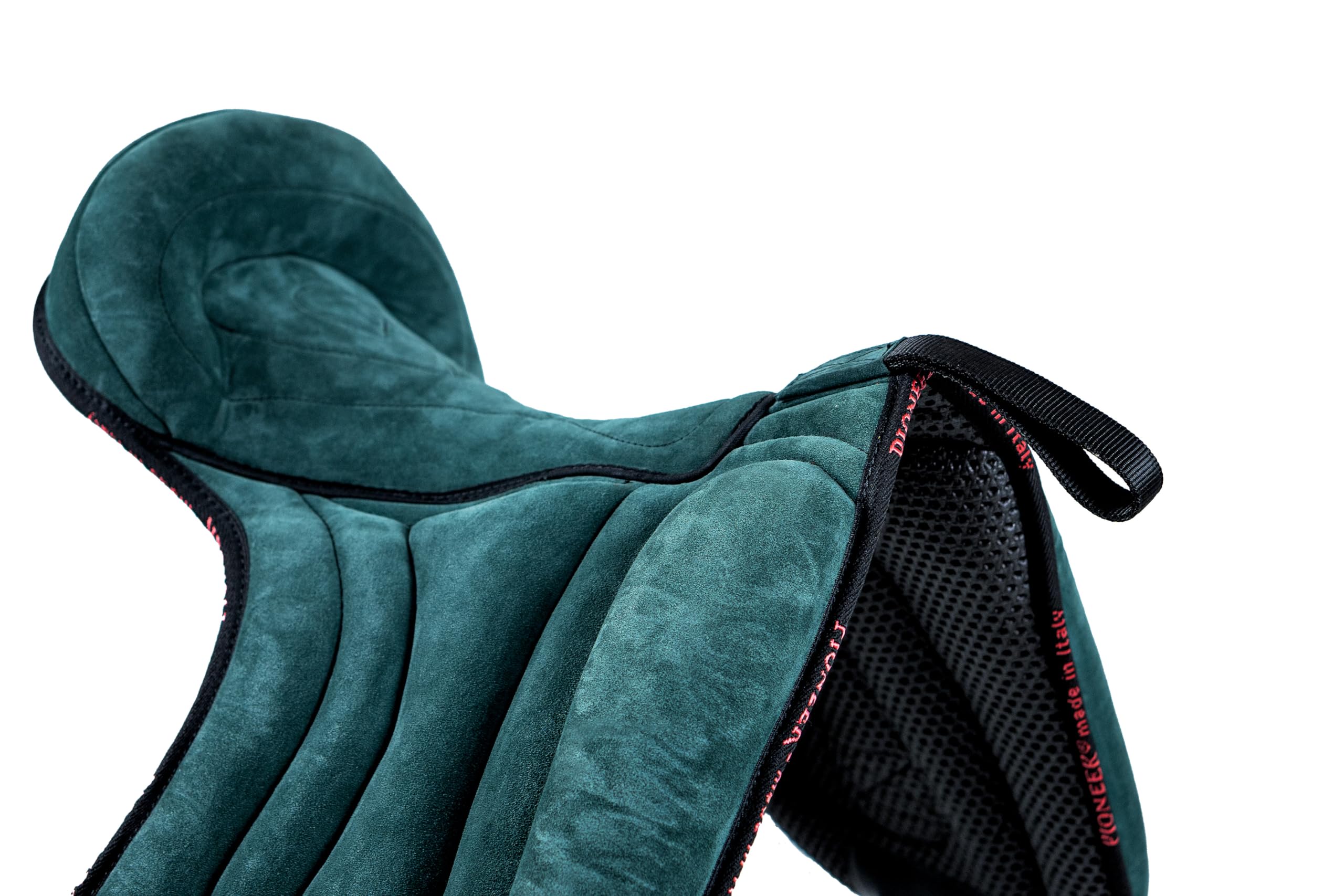 PIONEER Bareback-Reitsattel 50x45 aus Wildleder - Für natürliche Reitweise, Made in Italy - Polsterung aus Watte und Memory-Schaum - Bauchgurt aus Neopren - Schwarz