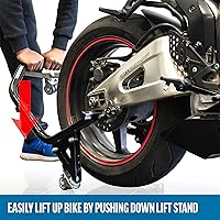 Vista 7 de Soportes de elevación para motocicleta con ruedas Dolly, horquilla delantera y accesorios de elevación de carrete trasero, compatibles con Suzuki