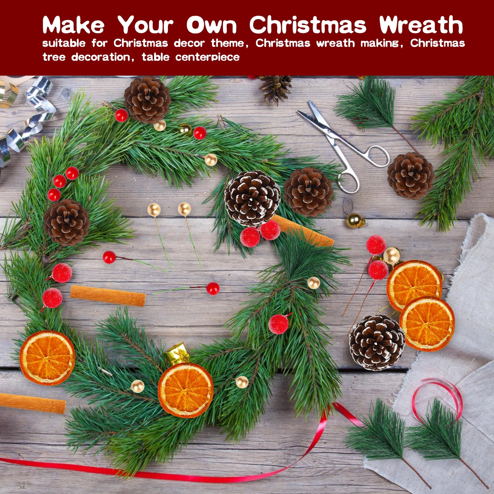 Kit Decorazioni Natalizie Naturali - 227 Pezzi Con Arance, Cannella E Bacche Per Ghirlande Fai Da Te - Foto 8