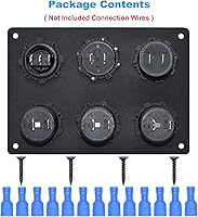 Vista 6 de Cllena - Enchufe de cargador USB dual 2.1A y 2.1A + voltímetro LED + adaptador de encendedor de cigarrillos de 3 enchufes Toma de corriente de 12V +