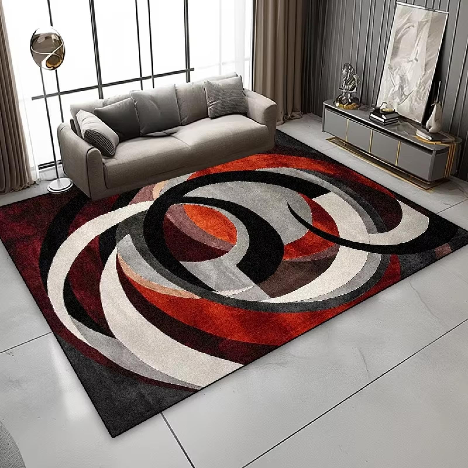 Tapis de luxe nordique abstrait aux finitions haut de gamme et design géométrique 180x250cm