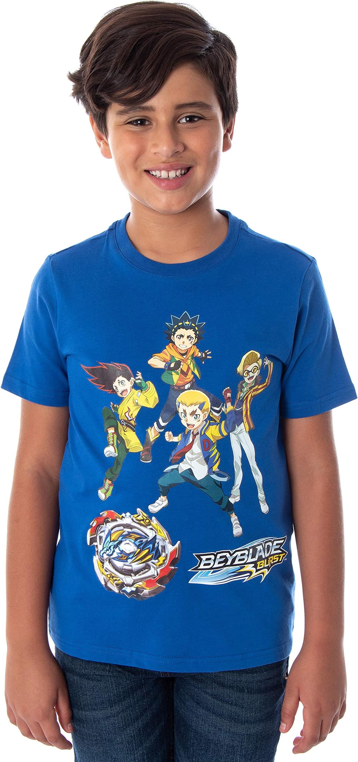 Beyblade Burst Boys' Valt Aoi Dante Koryu Arman Kusaba Fumiya Kindo and Ace Dragon T-Shirt Tee