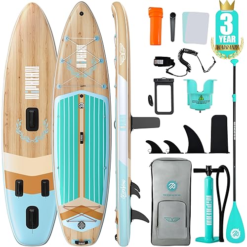 Niphean (Extra Large) Inflatable Paddle Board, SUP for 2+1 People/Family, Stand Up Paddle Board with (Beginner Friendly) StabilTrac Fin, Waterproof Phone Pouch, Paddle Boards for Adults, Gift Ideas