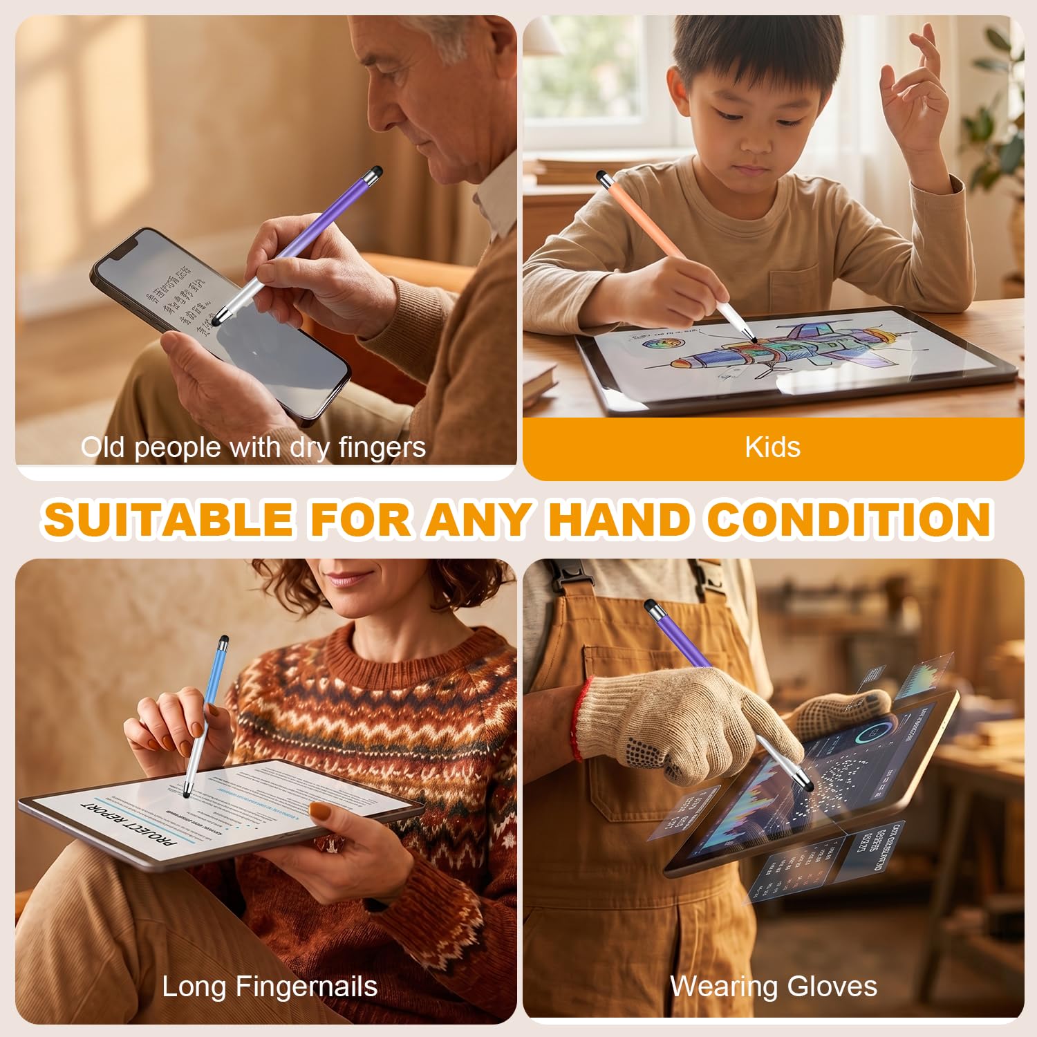 Pennino capacitivo 2 in 1 per touch screen, alta precisione e sensibilità, adatto per iPad/iPhone/Samsung/smartphone Android e tablet, compatibile con tutti i touch screen