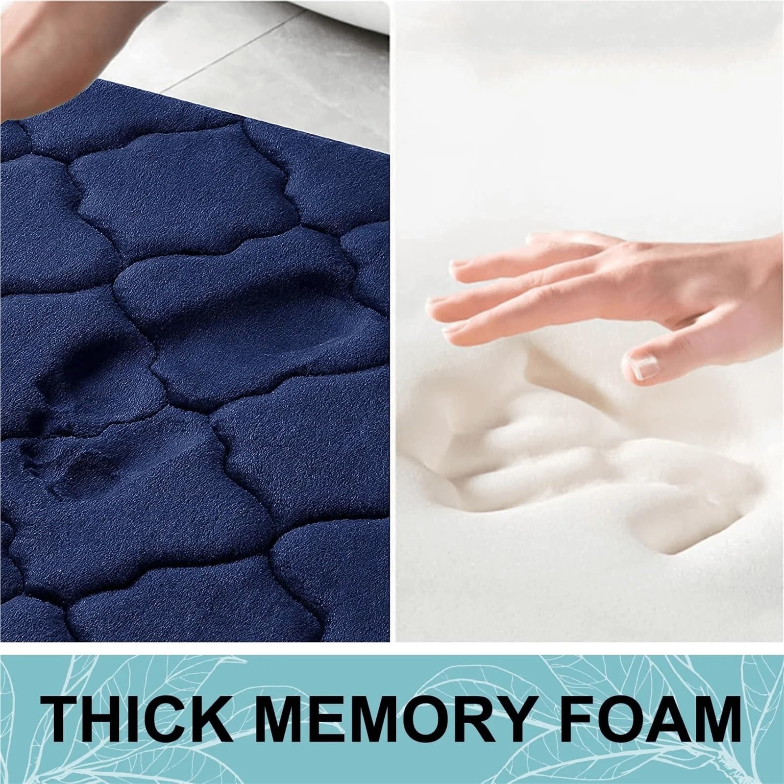 Tappeti per Il Bagno Tappeto da Bagno in Memory Foam, Antiscivolo, Ultra Morbido, Assorbente e Lavabile in Lavatrice.(Black,50cm x 80cm)