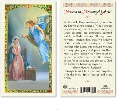 Seven Archangels Laminated Catholic Prayer Cards for Intervention and Guidance, Michael Gabriel Raphael Uriel Barachiel Jhudiel and Sealtiel Holy Cards to Inspire Direct and Support Your Daily Living