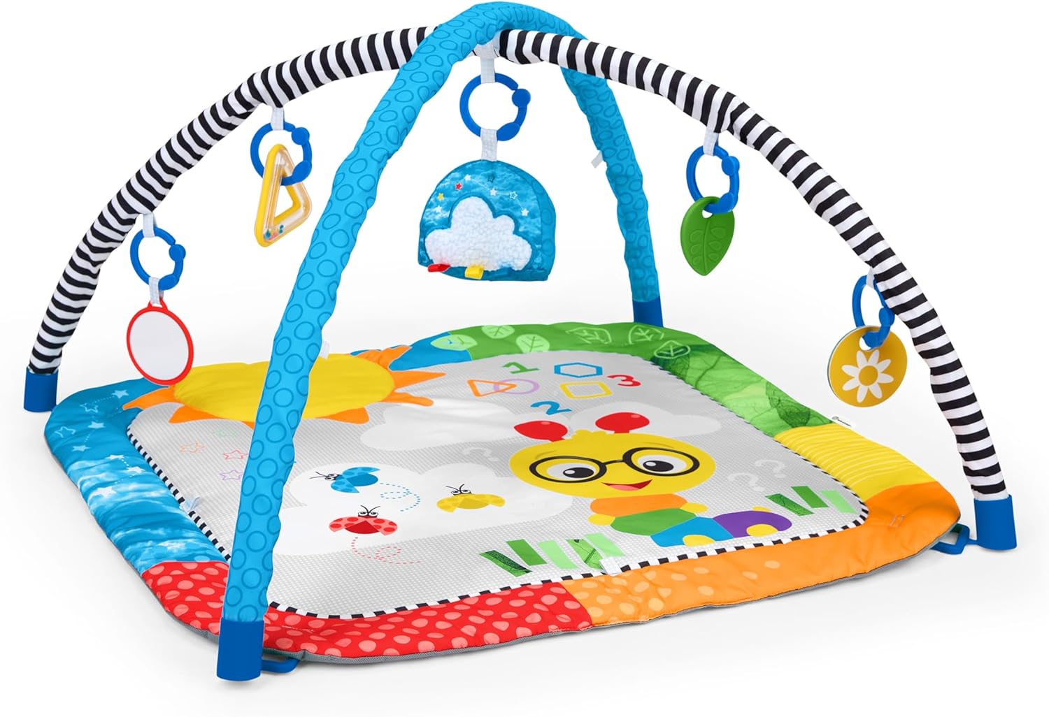 Baby Einstein Cal’s Curiosity Center Foldaway Play Gym, Educational Activity Gym, with Music & 5 Multisensory Toys; Ages 0 Months and up
