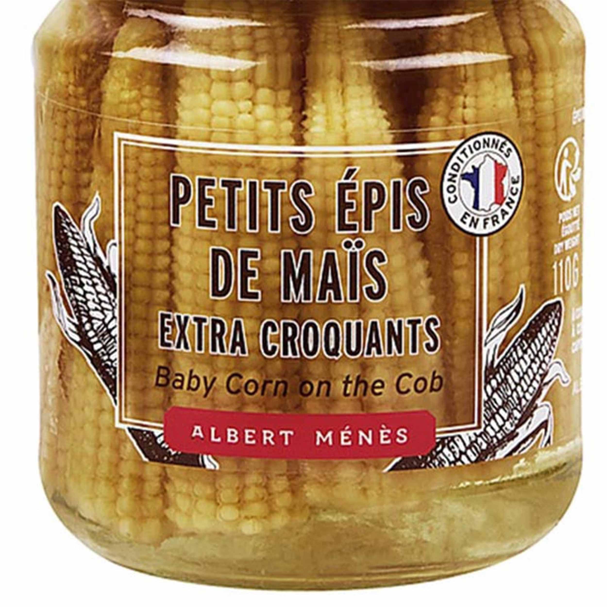 Epis de Maïs Extra Croquant - Un Plaisir à Grignoter ou un Délice à Ajouter à vos Plats - Idéal pour un Délicieux Apéritif Salé - Savoir-Faire Artisanal et Français - 110 g - Albert Menes