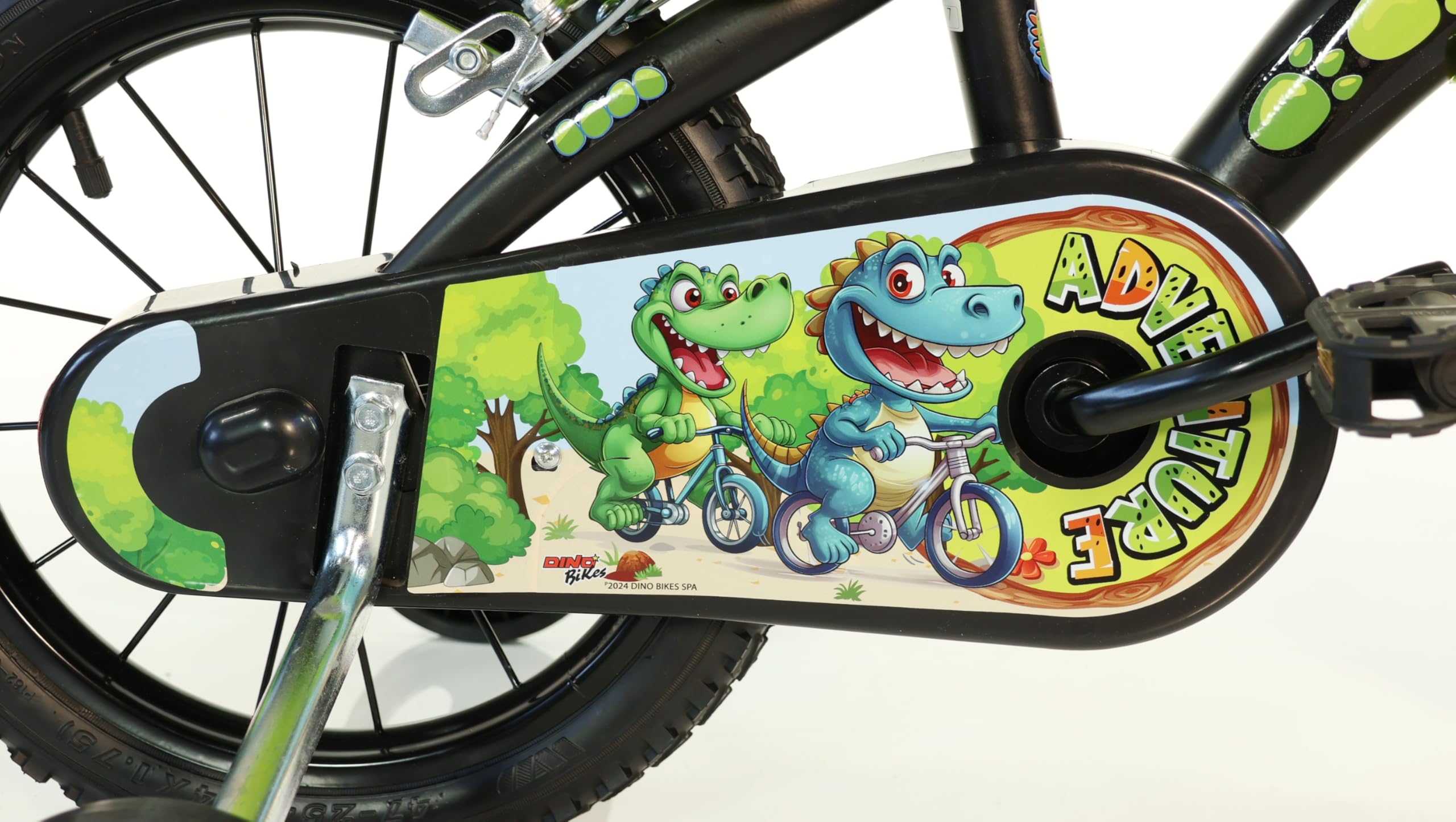 Vélo Enfant Dino Bikes 14" Raptor Jaune Fluo - MTB Pour Enfant - Neuf Sous Emballage