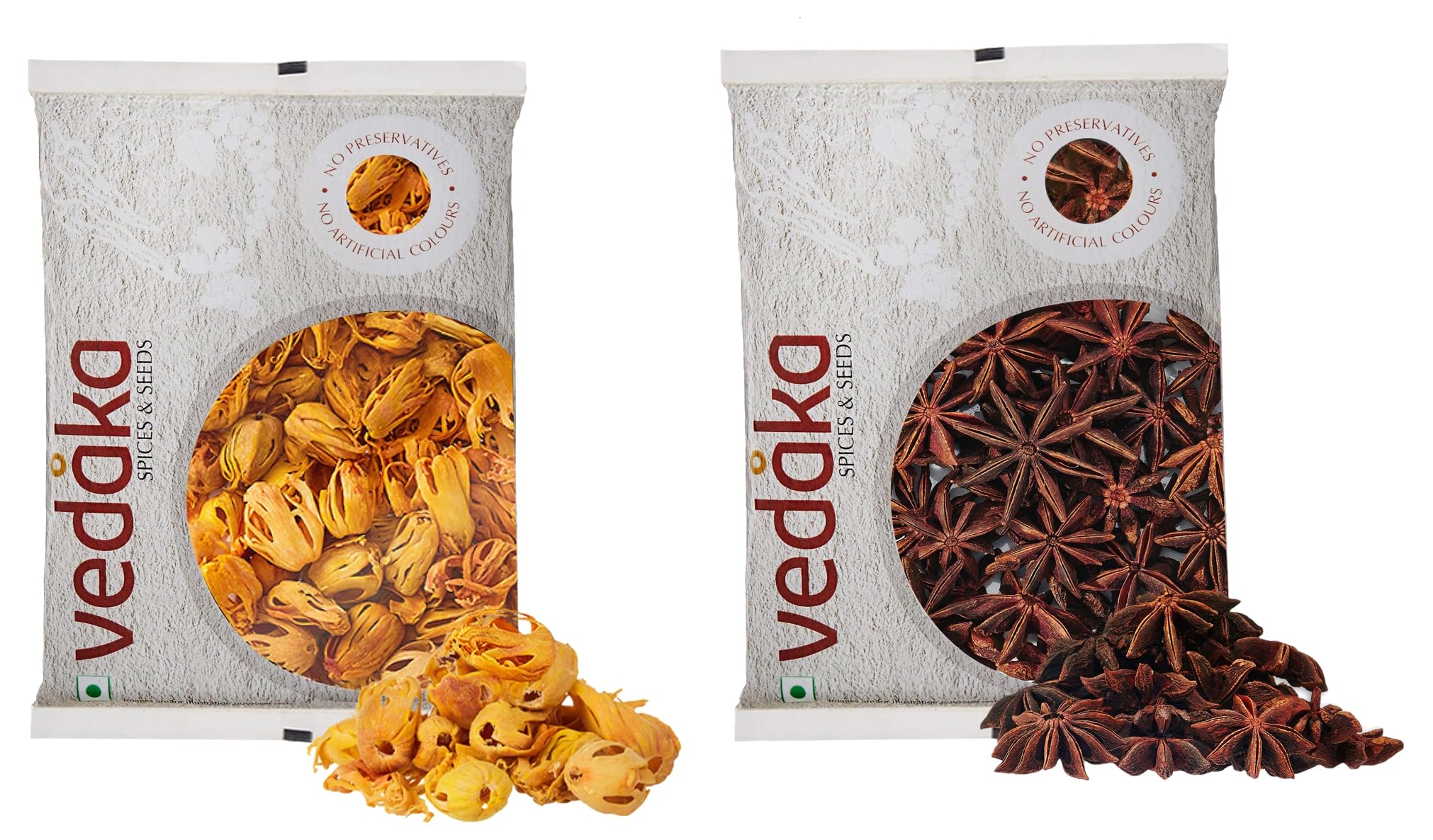 Amazon Brand - Vedaka Javitri (Mace) Spice, 100g & Amazon Brand - Vedaka Star Anise Spice, 100g
