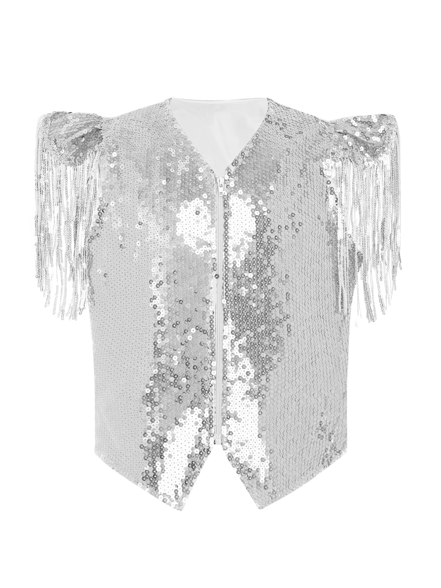 Niña Conjuntos Chaleco Y Pantalones Trajes Disco Jazz Brillantes