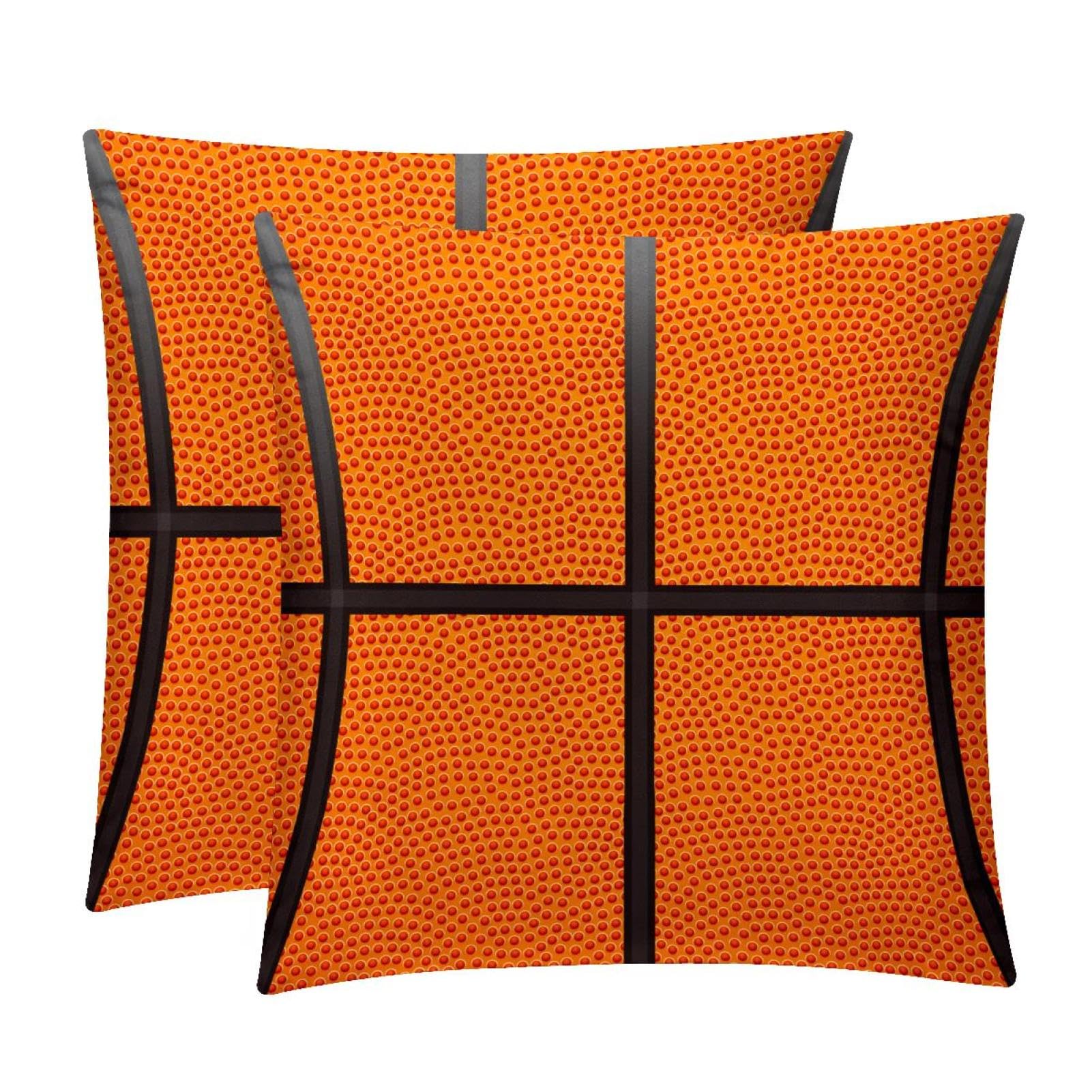 TDGKPZ Basketball Throw Pillow Cases 2 Pack Pillowcases Zipper Cushion Covers For Bedroom Living Room 50x50cm