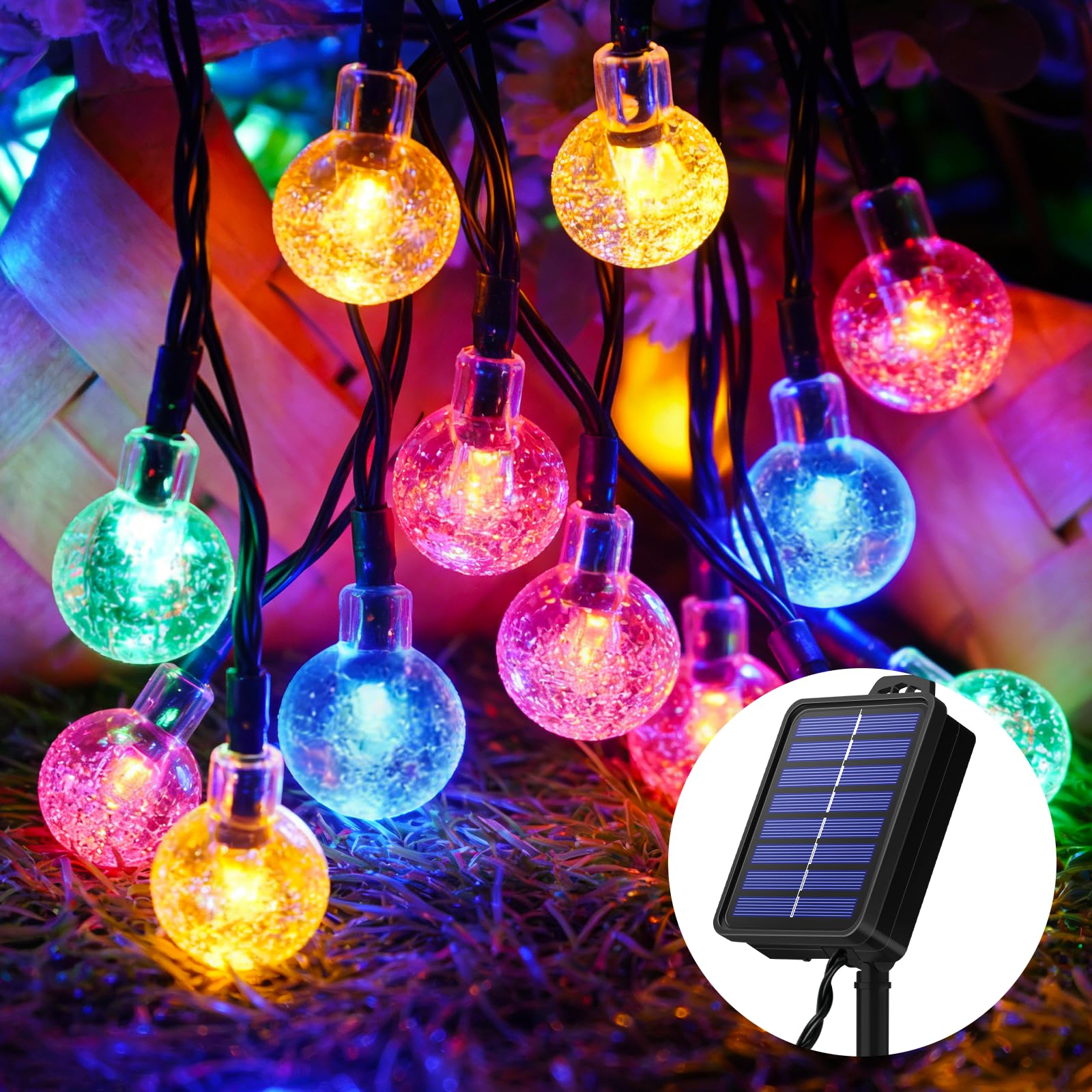Realky Solar Garden Lights, 100LED Garden Solar Lights 8 Mode IP65 Waterproof 8.1M Solar String Lights Outdoor Garden for Terrace, Party, Balcony, Gazebo(Multicolor+Memory Function)