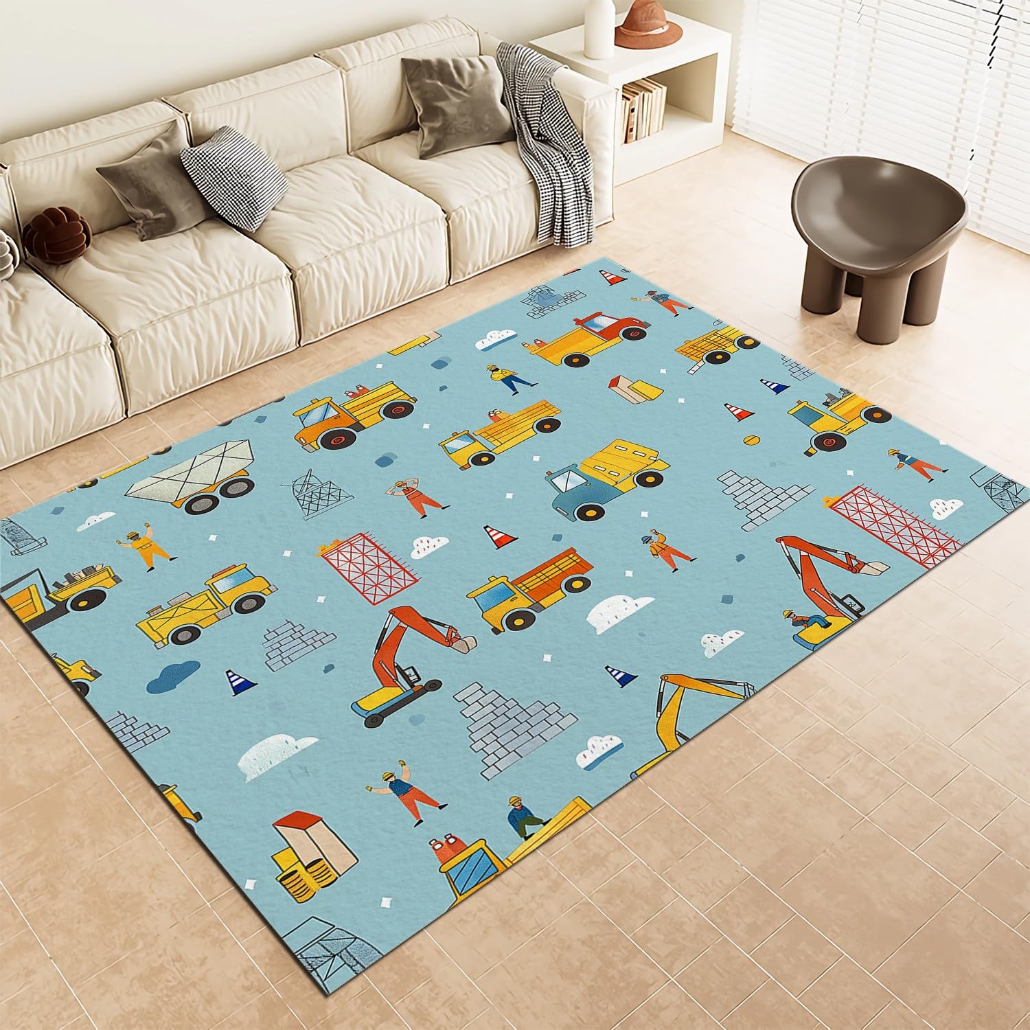 Amazon.com: Area Rugs for Living Room Cartoon Style Truck Tractor