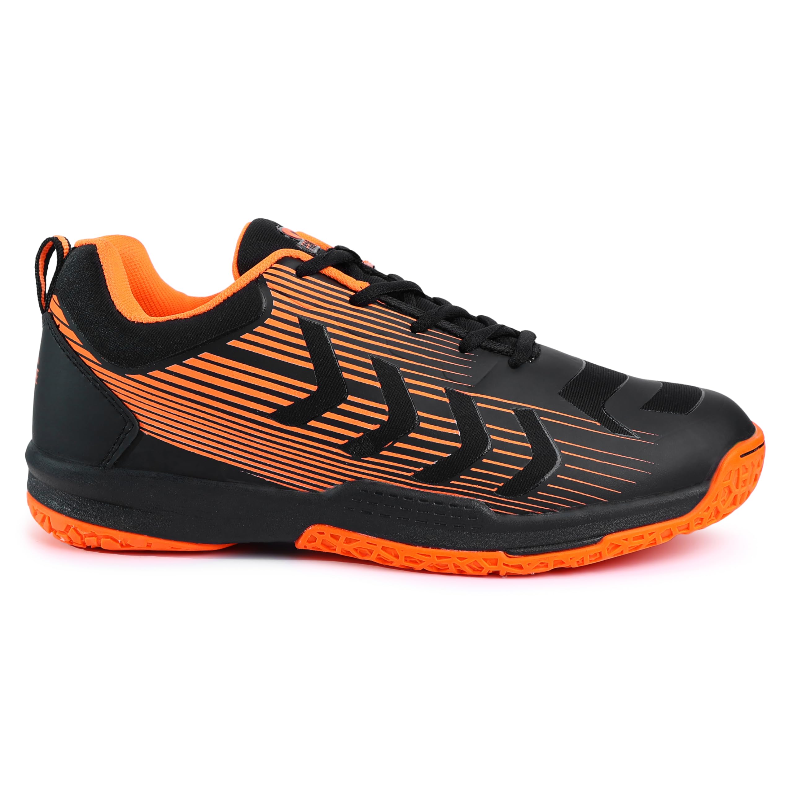 Pro ASE Non-Marking Badminton Shoes - Lightweight & Durable, Perfect for Squash, Table Tennis, Pickleball & Indoor Sports | X-Cushion, Active Grip Sole, Toe Assist | Men, Women, Unisex | Blue,Black,Orange