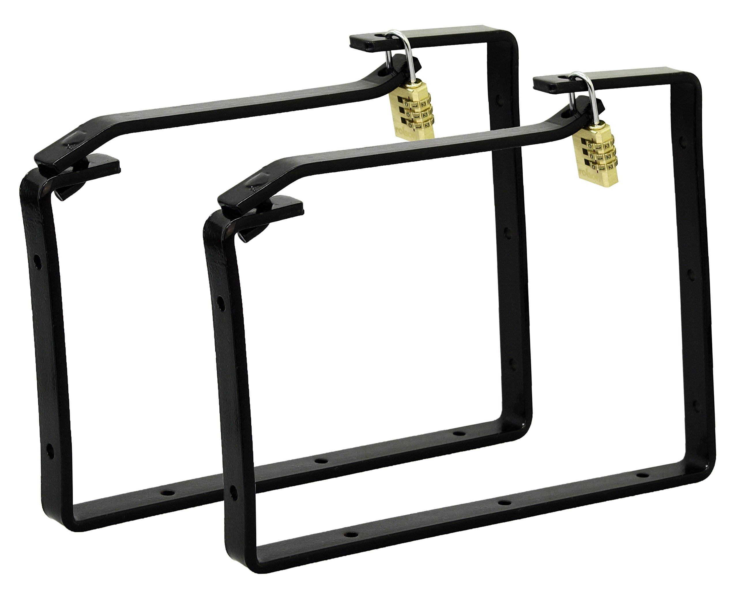 Accessories 2 Pairs SPARES2GO Universal Lockable Steel Wall Ladder Rack