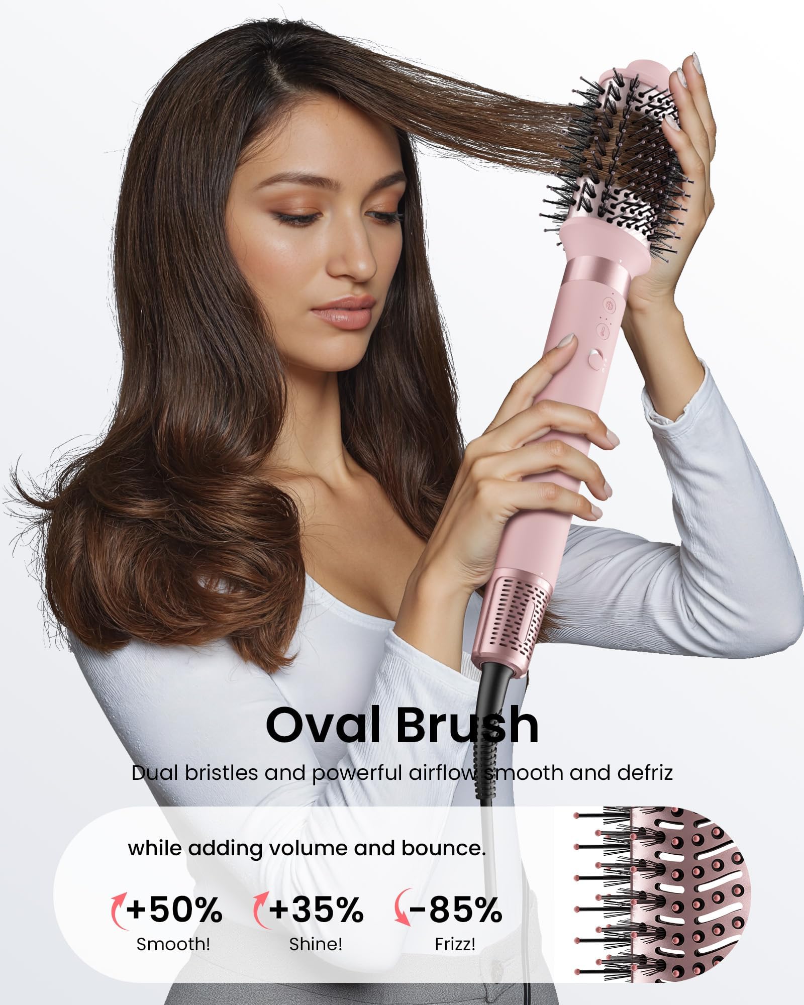 MESCOMB 5 in 1 Air Styler & Spazzola Asciugacapelli, 110000 RPM Multifunzione Asciugatura Rapida, Nessun Danno Termico con Ricci, Liscio Volume con Scatola Portaoggetti Adatto per Fare Regali
