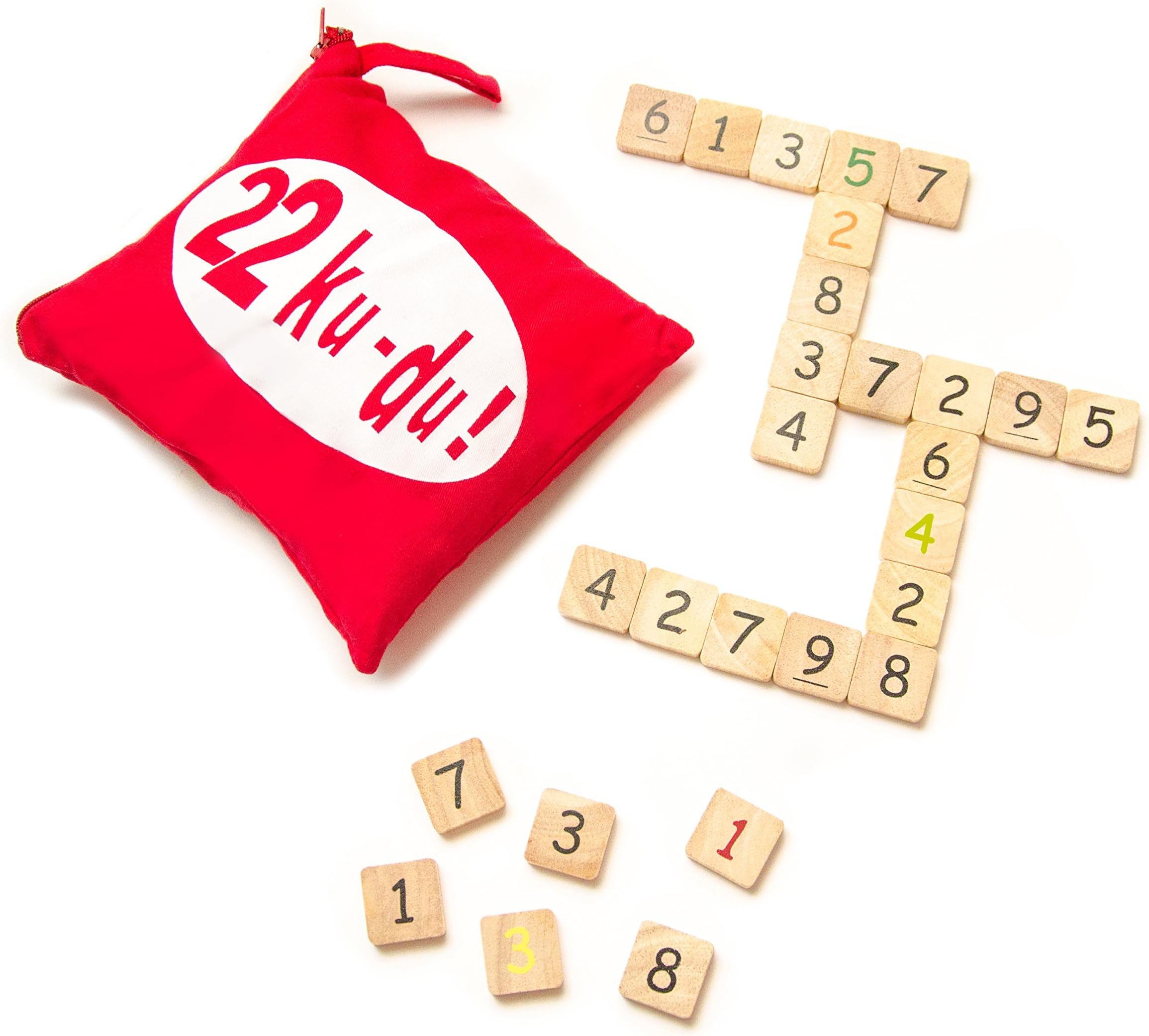 22 Ku-Du - A Fun Math Game in Red Travel Pouch