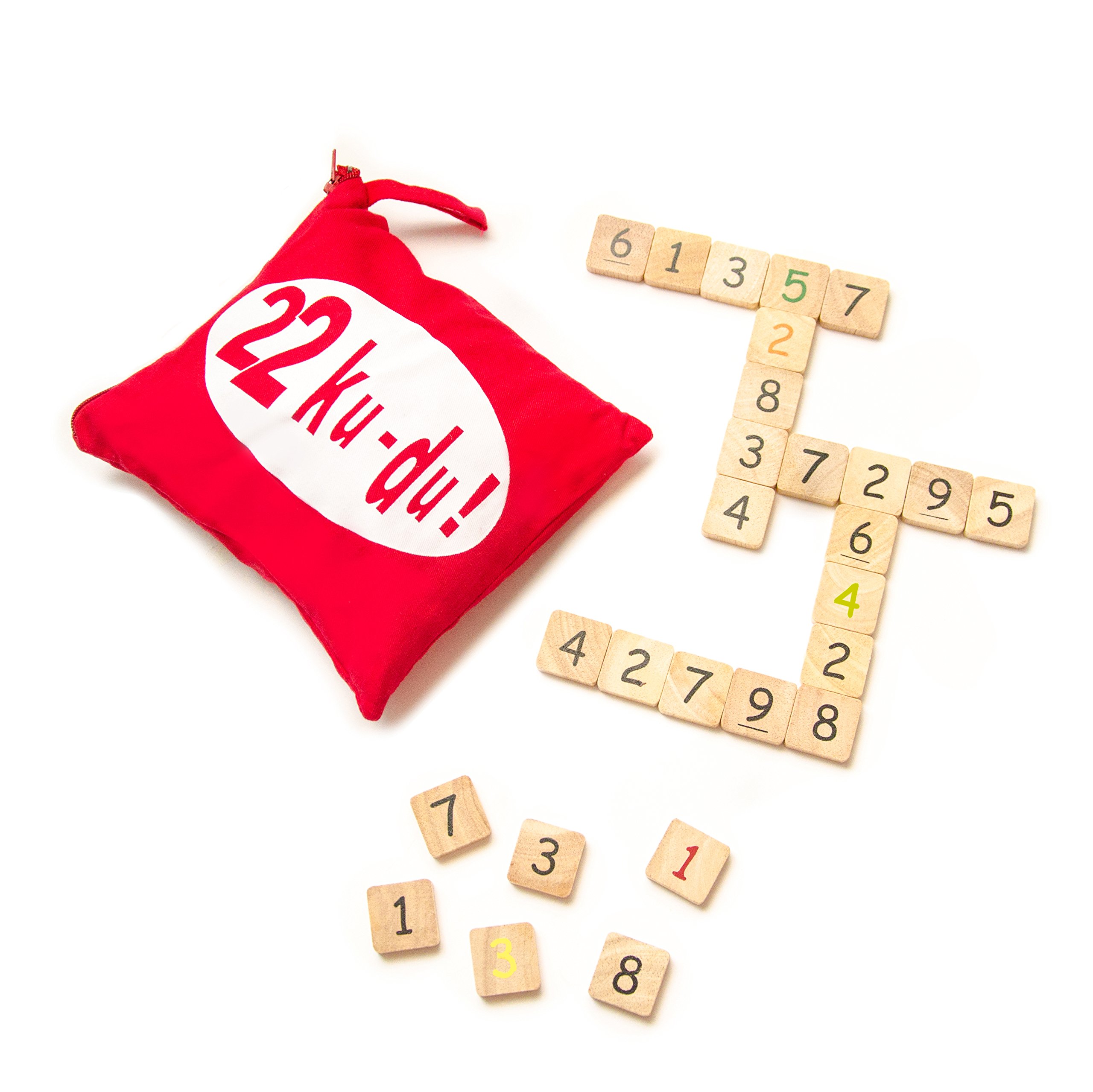 22 Ku-Du - A Fun Math Game in Red Travel Pouch