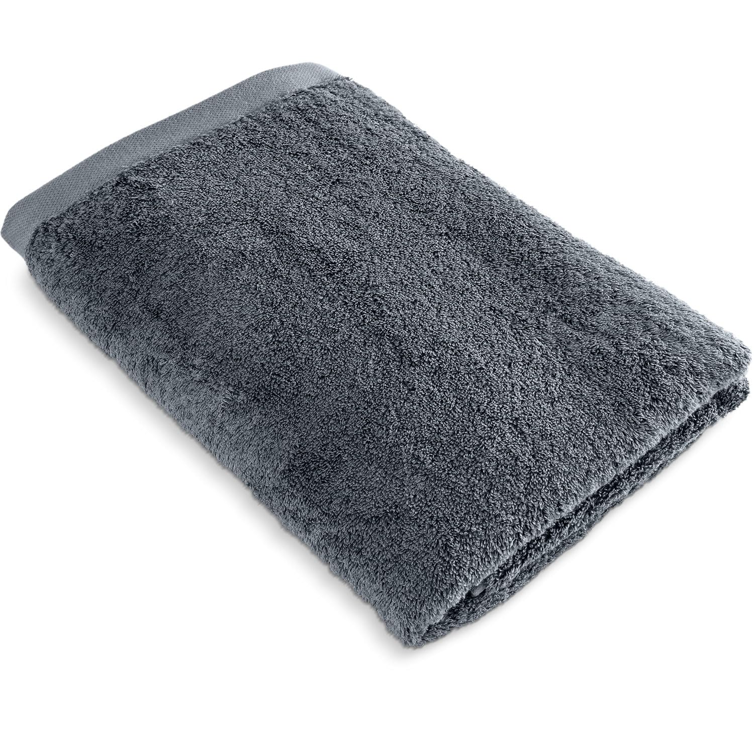 herzbach home Asciugamano da sauna di lusso 80 x 200 cm (antracite) - Grande, morbido & asciugamano assorbente per sauna - 100% cotone naturale