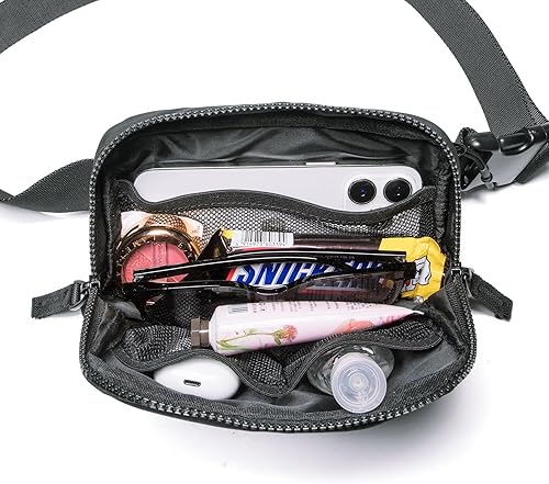 Miniatura 5 de Riñonera para mujer con cremallera bidireccional, cangurera cruzada para mujer, riñonera cruzada con correa ajustable, regalos para adolescentes y